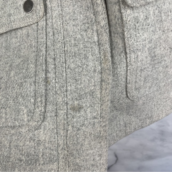 J. Crew Chateau Parka Italian Wool Stadium Cloth Coat Fur Hood B3901 Gray 00 - Picture 7 of 16